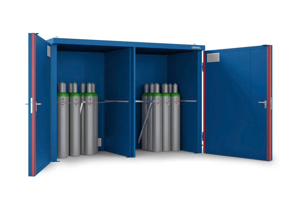 Local pour bouteilles de gaz GFT 33.15, pour jusqu’à 48 bouteilles de 50 litres, deux compartiments - 1