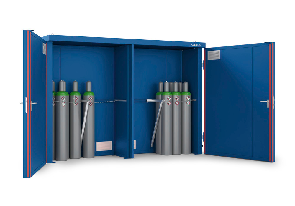Gasflessenberging GFT 33.9, voor maximaal 24 gasflessen van 50 liter elk, in twee opslagsecties - 1