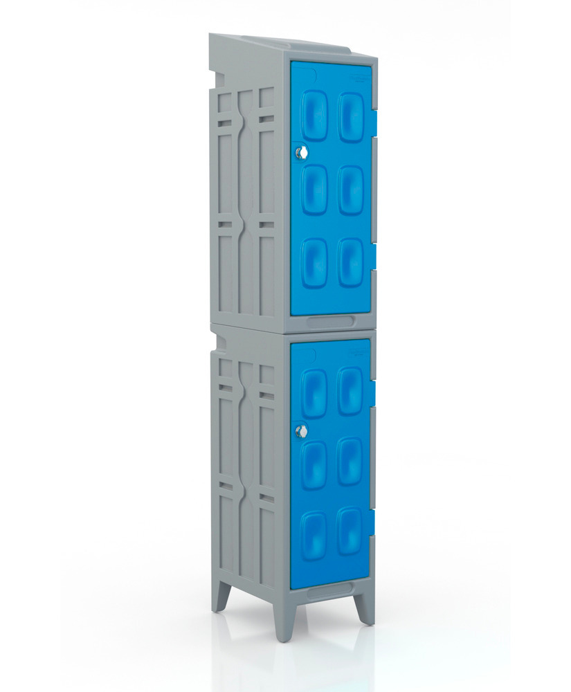 Colonne Demi-Vestiaire Industrie Propre, haut, 1060 x 400 x 500 mm, bleu cobalt - 2