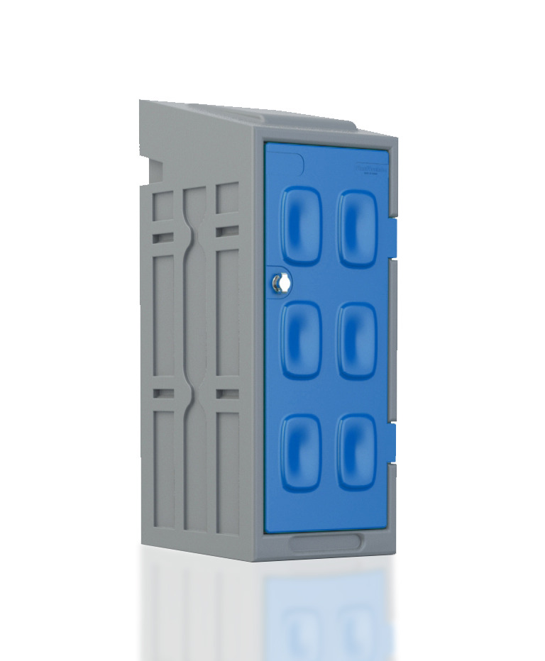 Colonne Demi-Vestiaire Industrie Propre, haut, 1060 x 400 x 500 mm, bleu cobalt - 1