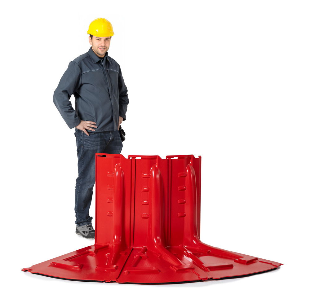 Mobilné protipovodňové zábrany, výška 75 cm, vonkajší ohyb 30 stupňov, sada = 3 ks - 3