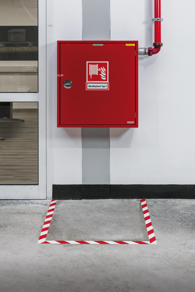 Durable Bodenmarkierungsband DURALINE®, rot/weiß, 50 mm x 30 m, selbstklebend - 3