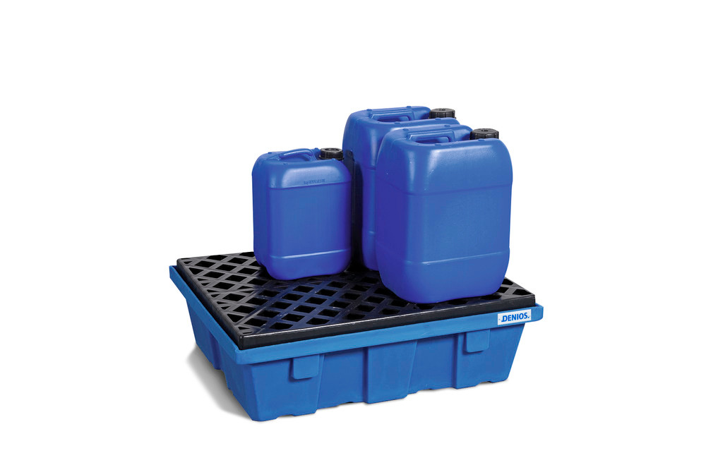 Opsamlingskar til smådunke classic-line af polyethylen (PE), med PE-gitterrist, 60 liter - 1