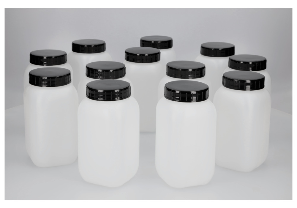Fľaše so širokým hrdlom z HDPE, objem 950 ml, 12 kusov - 1