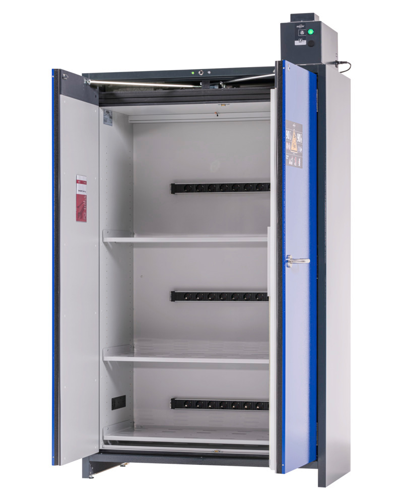 asecos Skriňa na nabíjanie lítium-iónových batérií, SmartStore-Pro, 3 police, š 1200 mm - 2