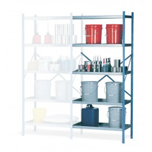 Spill Containment Shelving Add-On - 18" Shelving - 4 Shelves - Stainless Steel - 1