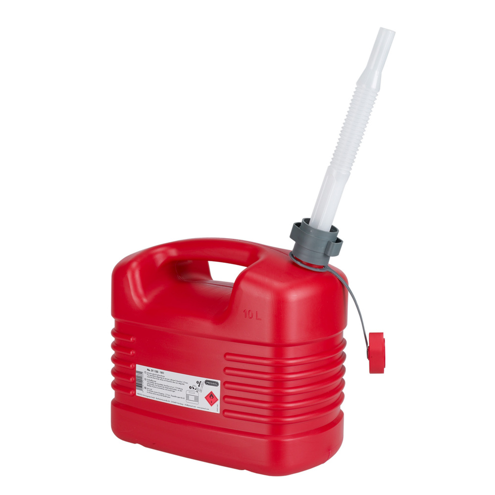 Bränsledunk, 10 liter, med flexibel pip, röd, FE = 3 st - 1