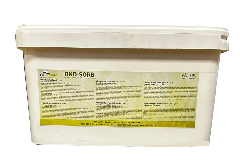 Sypký sorbent Oel-Kleen, EKO, na OLEJ, z prírodného vlákna, neabrazívny, hydrofóbny, 10 l vrece - 1