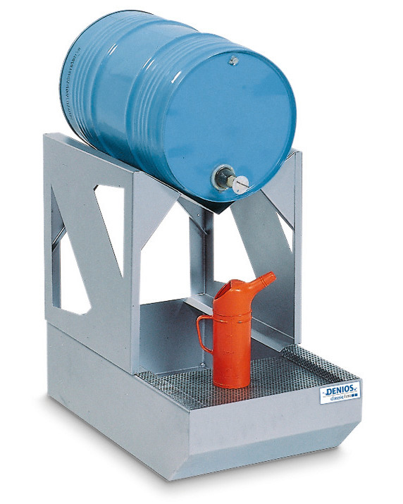 Disp. station classic-line in steel for 1 x 60 l drum, galv, with galvanised drum support