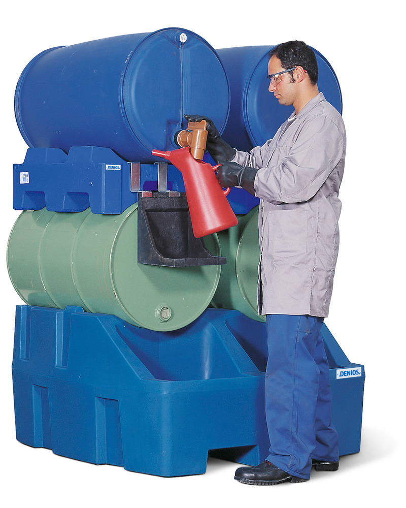 Tappestation RS af polyethylen (PE), inkl. tromlepalle af PE, til 4 tromler à 200 liter - 2