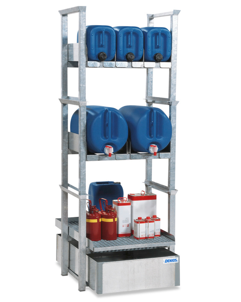Canister and small containers rack AWK 5, with spill pallet in steel - 1