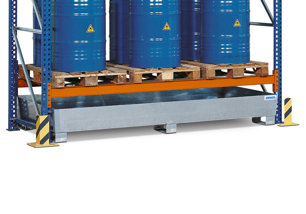 Cubeto inferior para estanterías de acero galvanizado, para estantería 2700 mm, 2680 x 1300 x 345 mm - 1