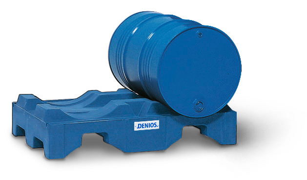 Drum pallet in polyethylene (PE), blue, for 2 drums