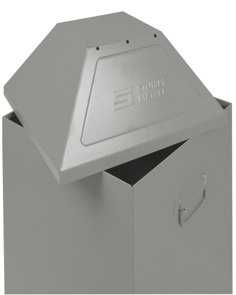 Contenitore p. rifiuti AB 100, in lamiera d'acciaio, coperchio a chiusura autom., vol. 95l, giallo - 2