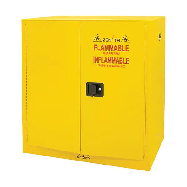 Flammable Storage Cabinet, 30 gal., 2 Door, 43" W x 44" H x 18" D , Self-Closing door - 3