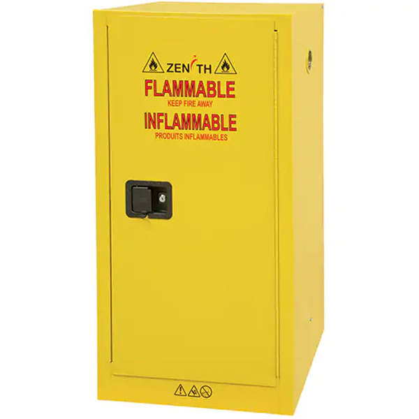 Flammable Storage Cabinet, 16 gal., 1 Door, 23" W x 44" H x 18" D , Manual door - 1