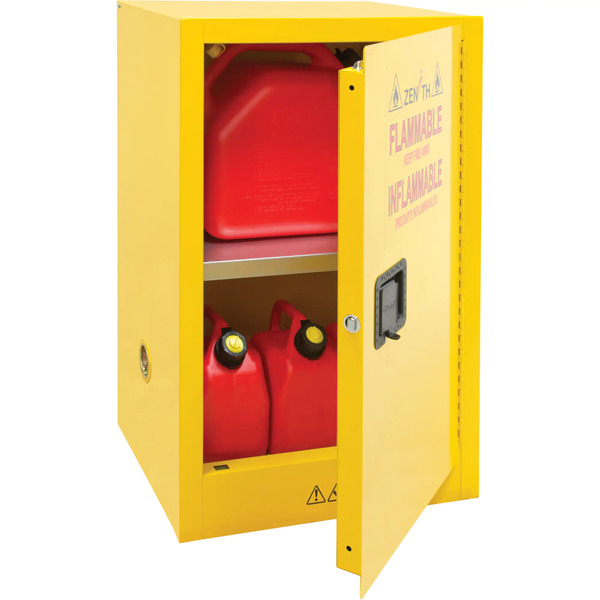 Flammable Storage Cabinet, 12 gal., 1 Door, 23" W x 35" H x 18" D , Self-Closing door - 3