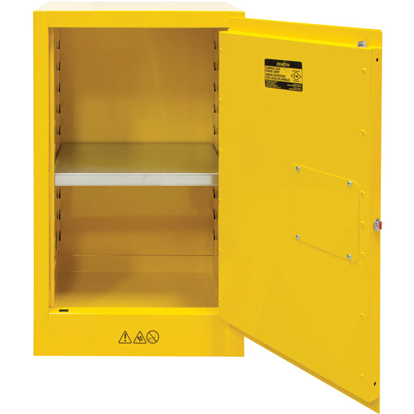 Flammable Storage Cabinet, 12 gal., 1 Door, 23" W x 35" H x 18" D , Self-Closing door - 2