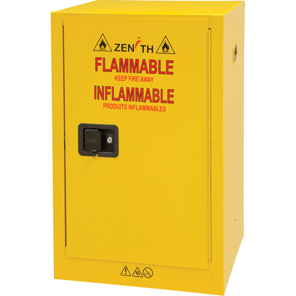 Flammable Storage Cabinet, 12 gal., 1 Door, 23" W x 35" H x 18" D , Self-Closing door - 1