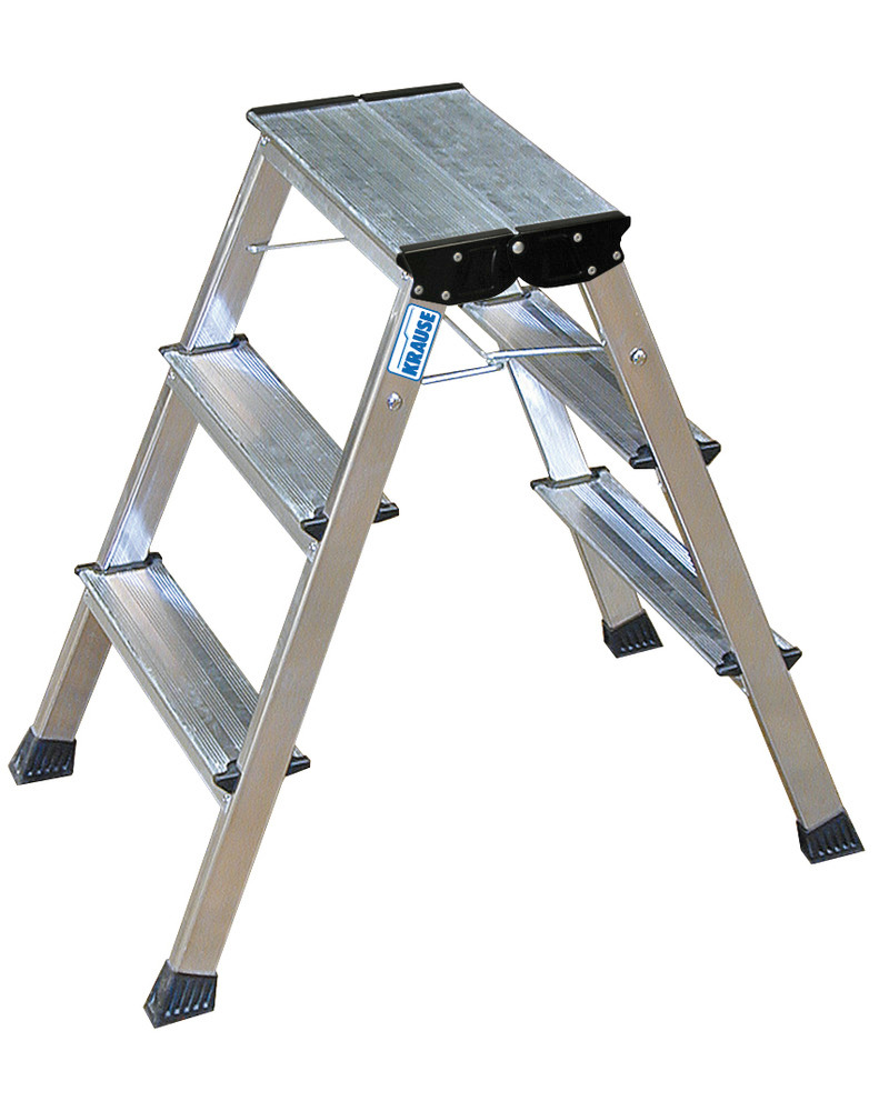 Aluminium double folding step, with automatic "Roll / Stop" and 2 x 3 steps - 2