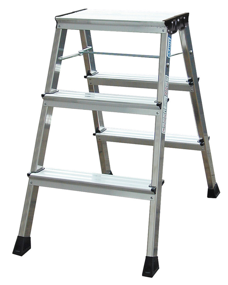 Aluminium double folding step, with automatic "Roll / Stop" and 2 x 3 steps