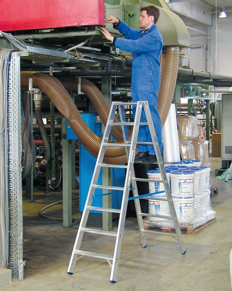 Stufenstehleiter aus Aluminium, mit 2 x 8 Stufen - 2