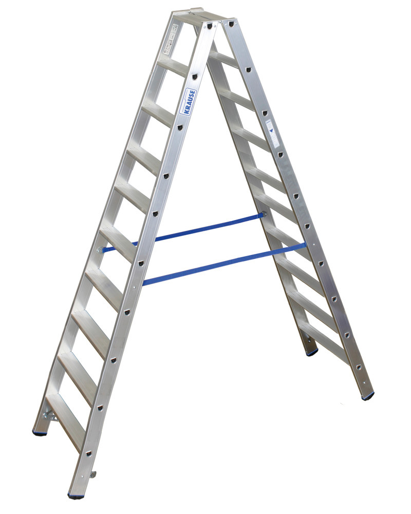 Stufenstehleiter aus Aluminium, mit 2 x 10 Stufen - 1