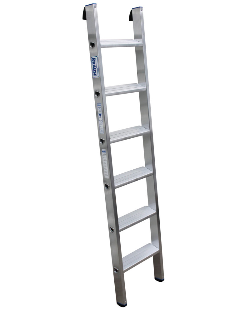 Enkele ladder met treden, aluminium, 6 treden