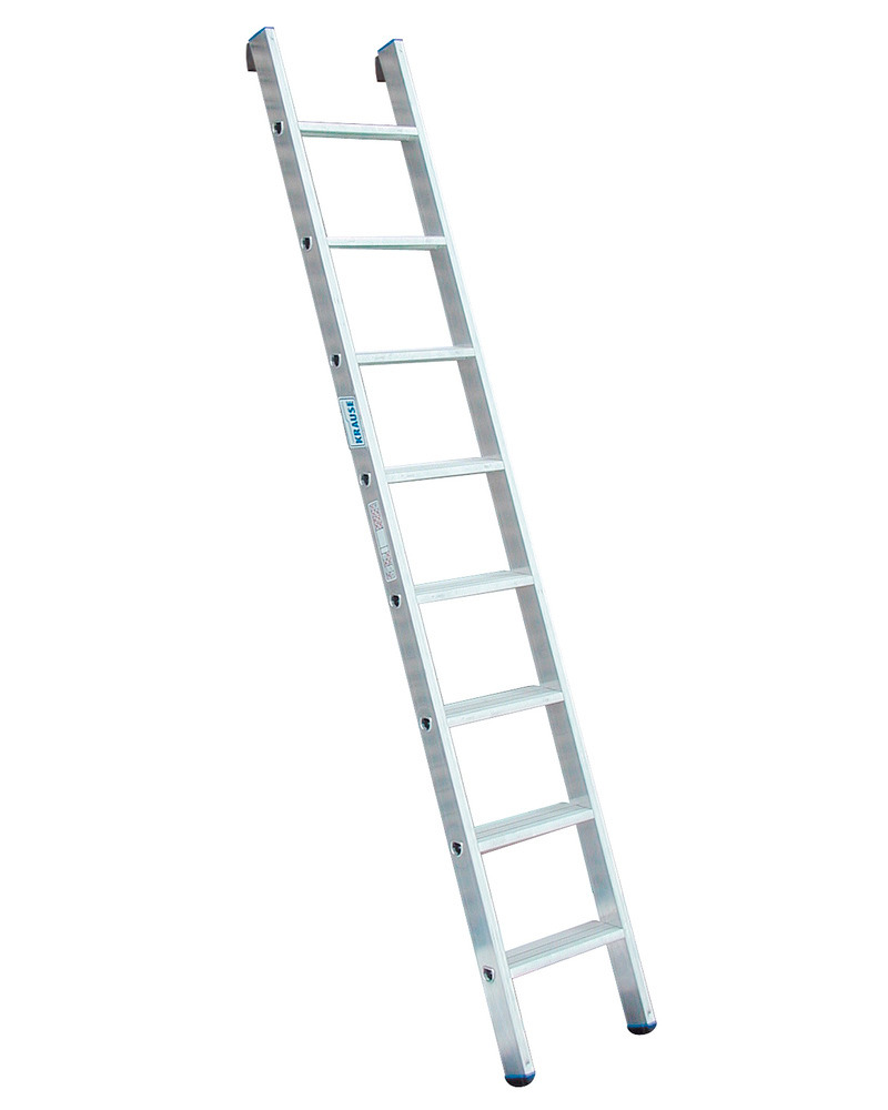 Enkele ladder met treden, aluminium, 8 treden