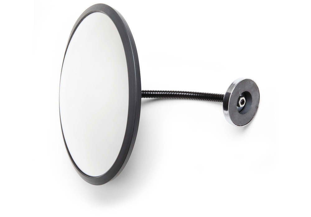 Okrúhle zrkadlo s magnet. držiakom typ 600, akrylové sklo v chrómovom rámu - 2