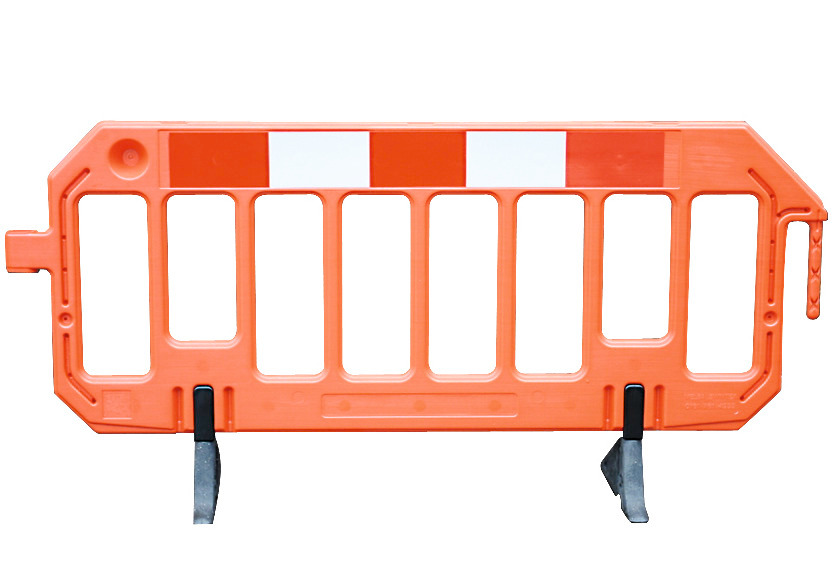 Valla de bloqueo en plástico de tono llamativo naranja, con efecto señalizador y transportable - 1