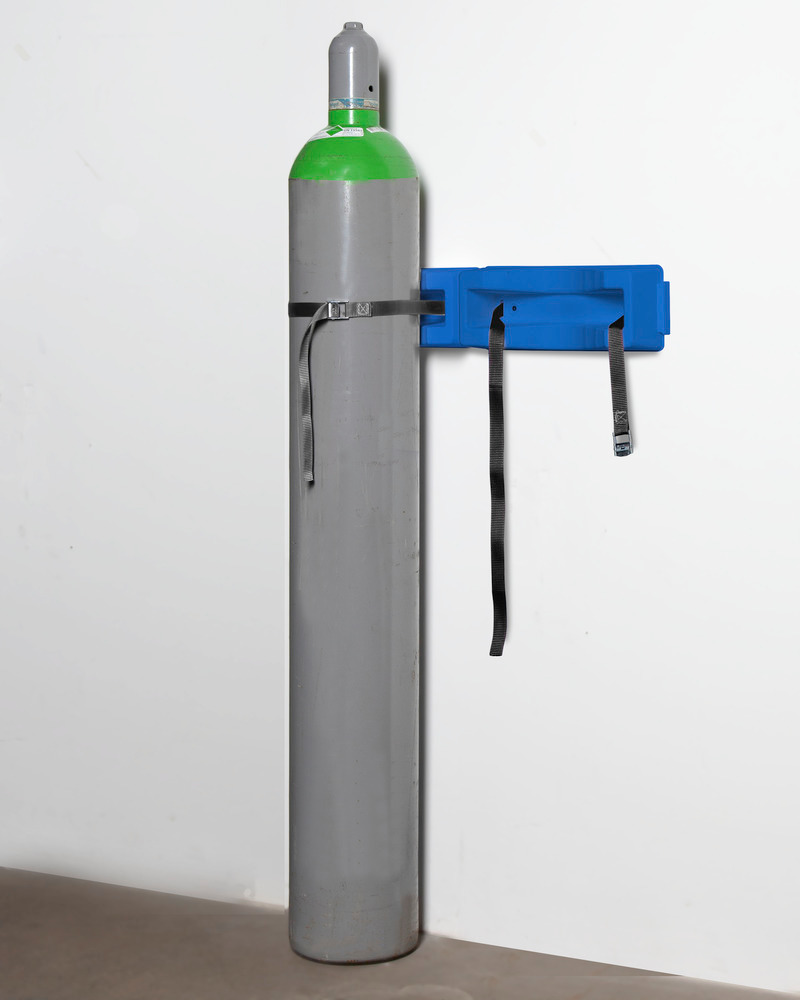 Sostegno in polietilene (PE) a parete per bombole di gas, per 2 bombole con Ø max. 320 mm - 2