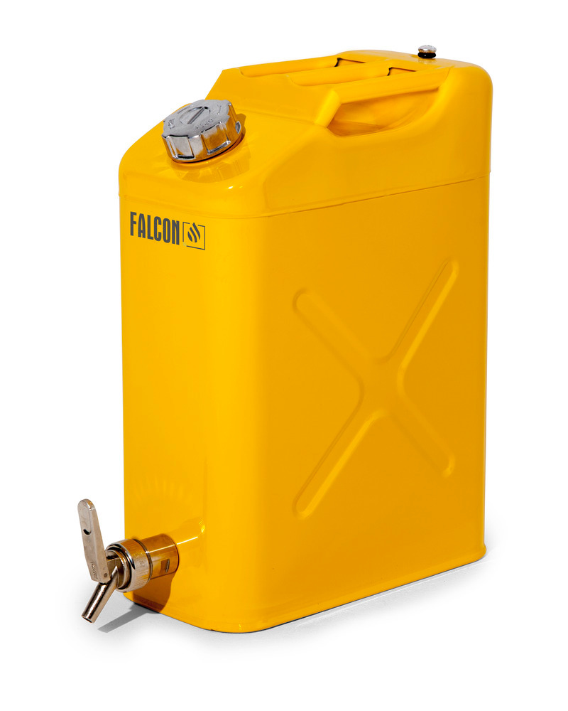 FALCON safety canister in steel, painted, with fine measuring tap, 20 litres - 1