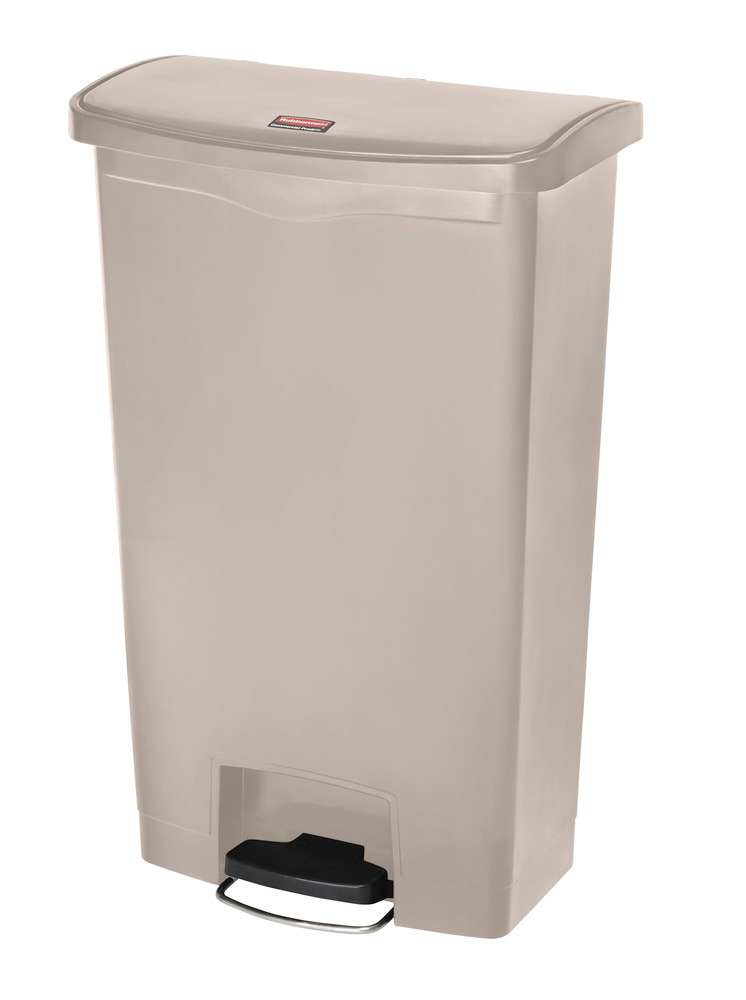 Coletor de materiais recicláveis em polietileno (PE), com pedal, 50 litros, bege: FB BS - 1