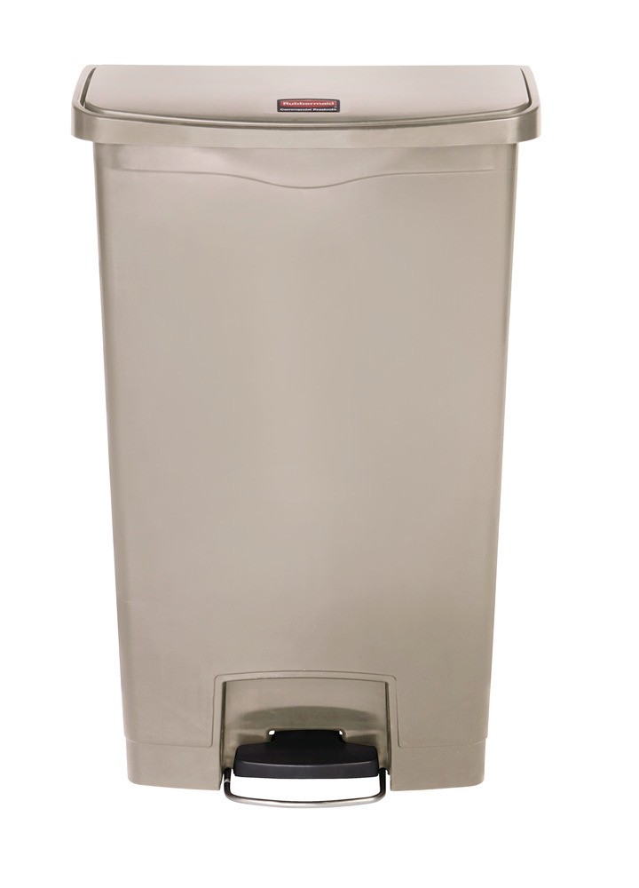 Coletor de resíduos em polietileno, com pedal, 68 litros, beige: “FB BS” - 2