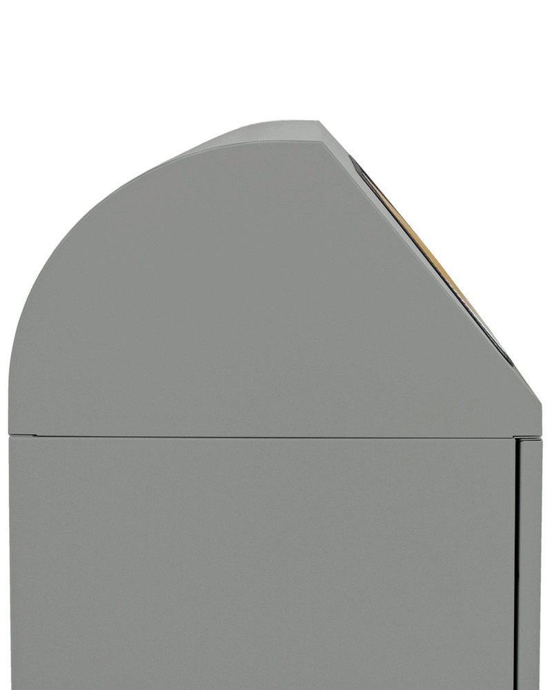 Contenedor para residuos ignífugo, manejo manual, para bolsa de basura, 75 l, aluminio gris - 3