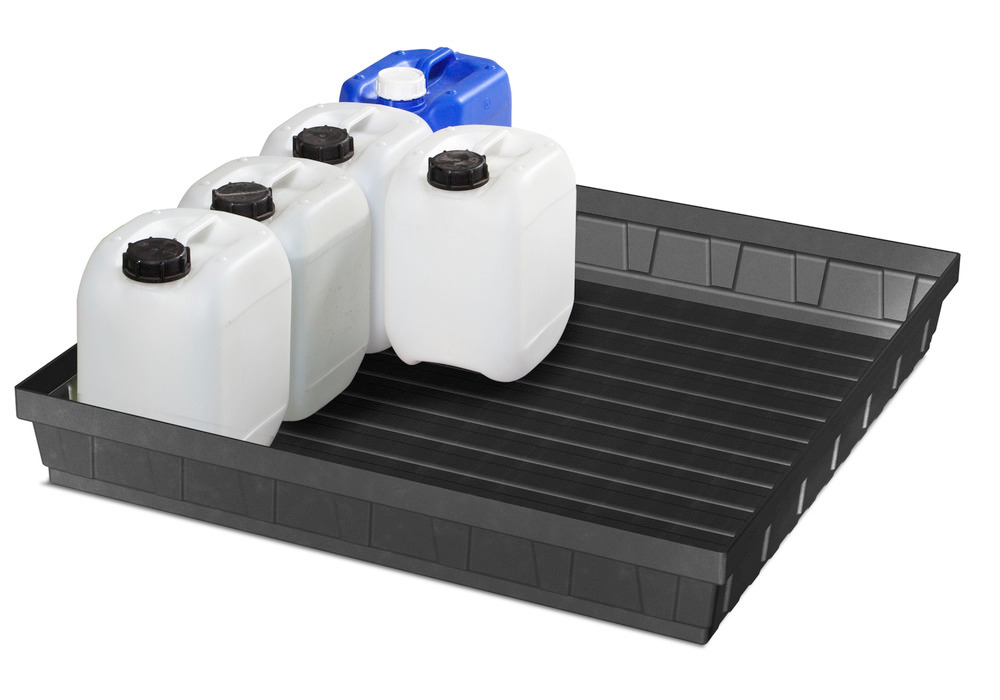 Cubeto para recipientes pequeños en polietileno (PE), sin rejilla, 52 litros, base-line - 2