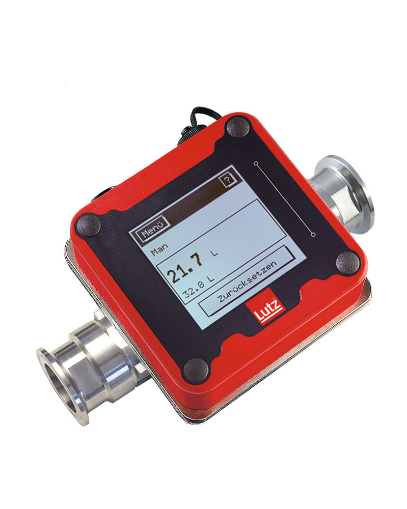 Fluxómetro em aço inox para bombas alimentação, certificado EU/FDA, Tri-Clamp DN32, não ATEX - 1