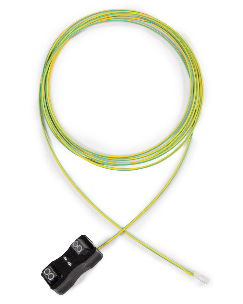 Manuele aardingsmagneet type EM-H met RVS kabel groen-geel en oog, 5 m, voor vaten van 5-50 L, ATEX - 1