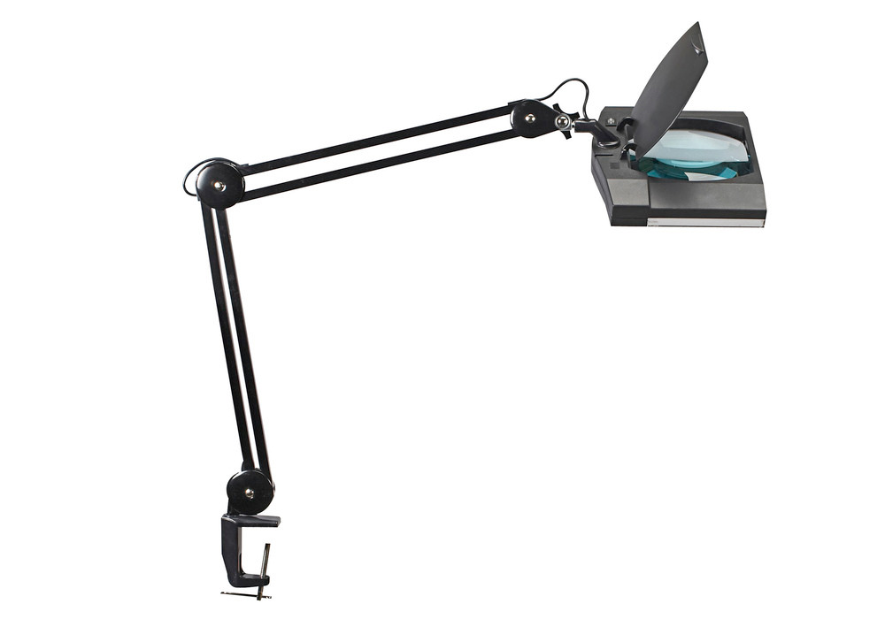 LED magnifier lamp Delmos, with clamp, black - 1