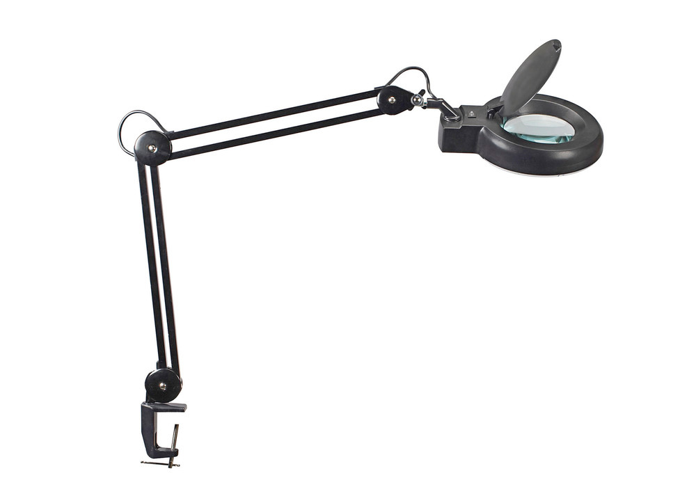 LED magnifier lamp Phobos, with clamp, black - 1