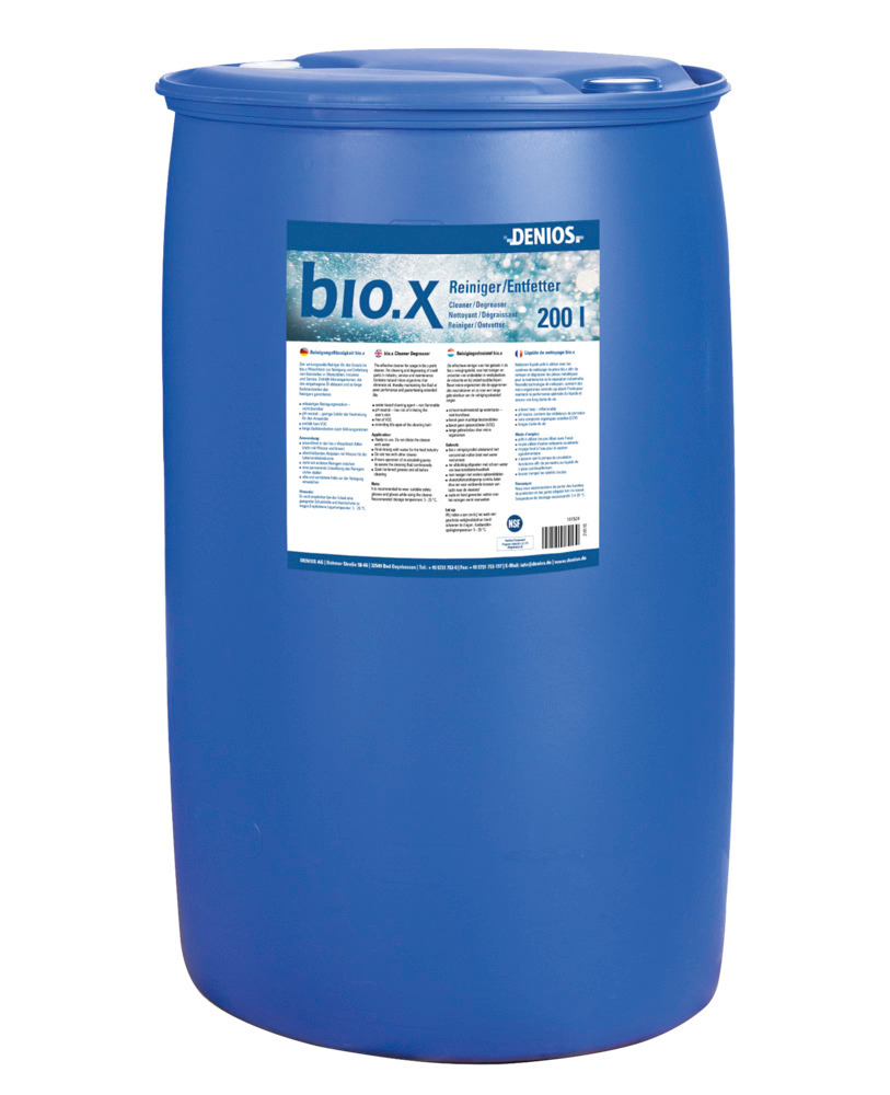 Liquide nettoyant bio.x, bidon de 200 litres, sans COV - 1