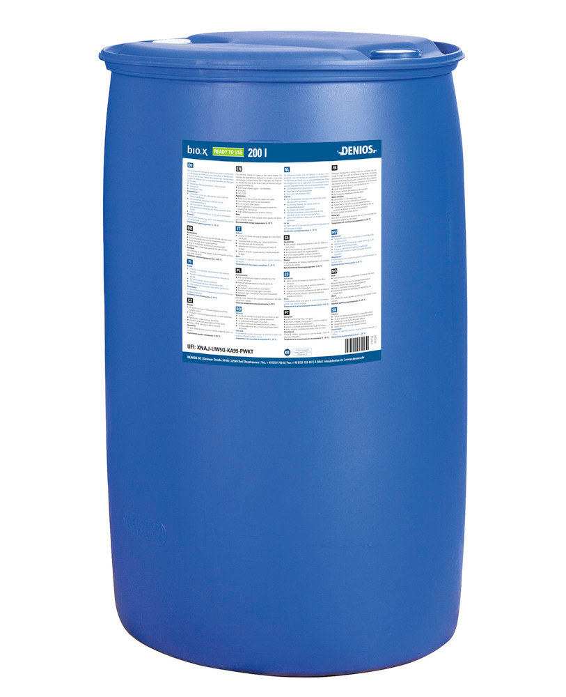 bio.x ready-to-use, cleaner / degreaser for bio.x parts washers, 200 litre drum - 1