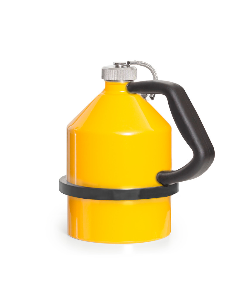 Safety Can - 2-Liter - Galvanized Steel - Screw Lid - Powder-Coated Yellow - Flammable Liquids - 1