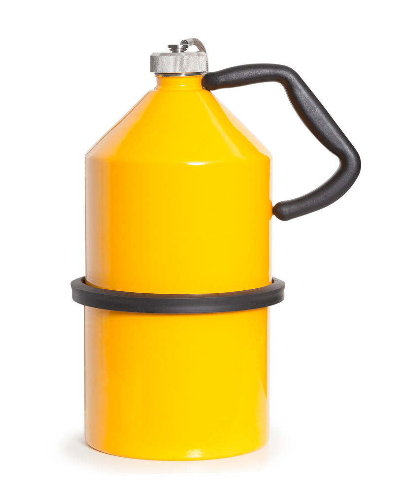 Safety Can - 5-Liter - Galvanized Steel - Screw Lid - Powder-Coated Yellow - Flammable Liquids - 1