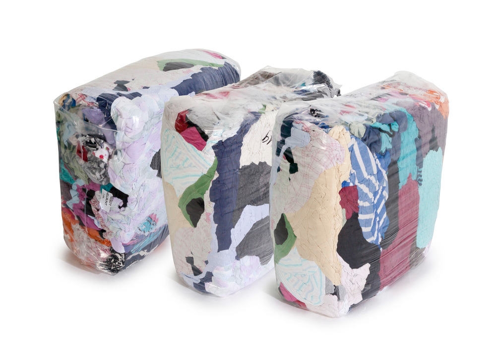 Chiffons textiles de nettoyage TB, en coton, couleurs claires, 3 cartons de 10 kg - 1