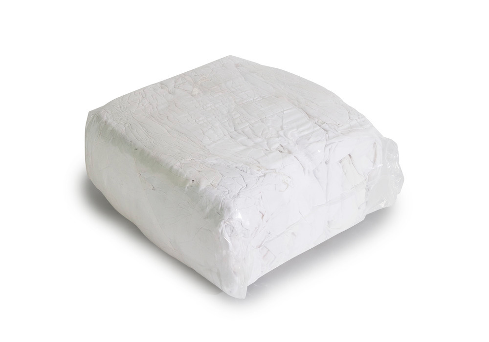 Trapos de limpieza BW, de ropa de cama de fibras de algodón blanca, 3 cubos a presión de 10 kg - 2