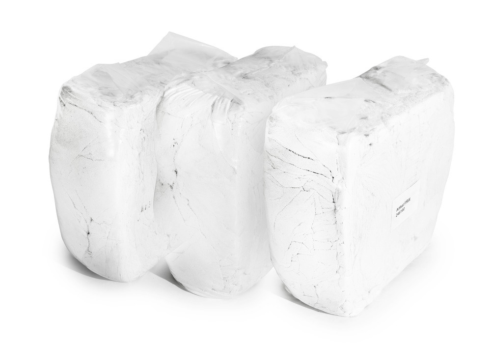 Chiffons de nettoyage éponge blancs en coton, 3 cubes pressés de 10 kg - 1