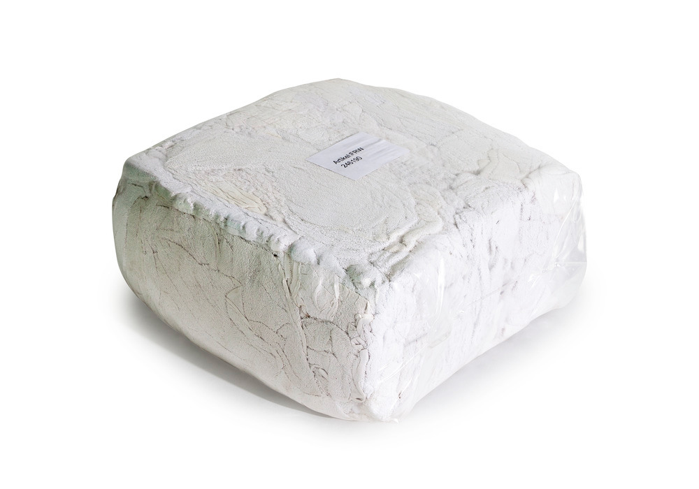 Chiffons de nettoyage en tissu éponge blanc, 1 palette, 30 cubes pressés de 10 kg - 3
