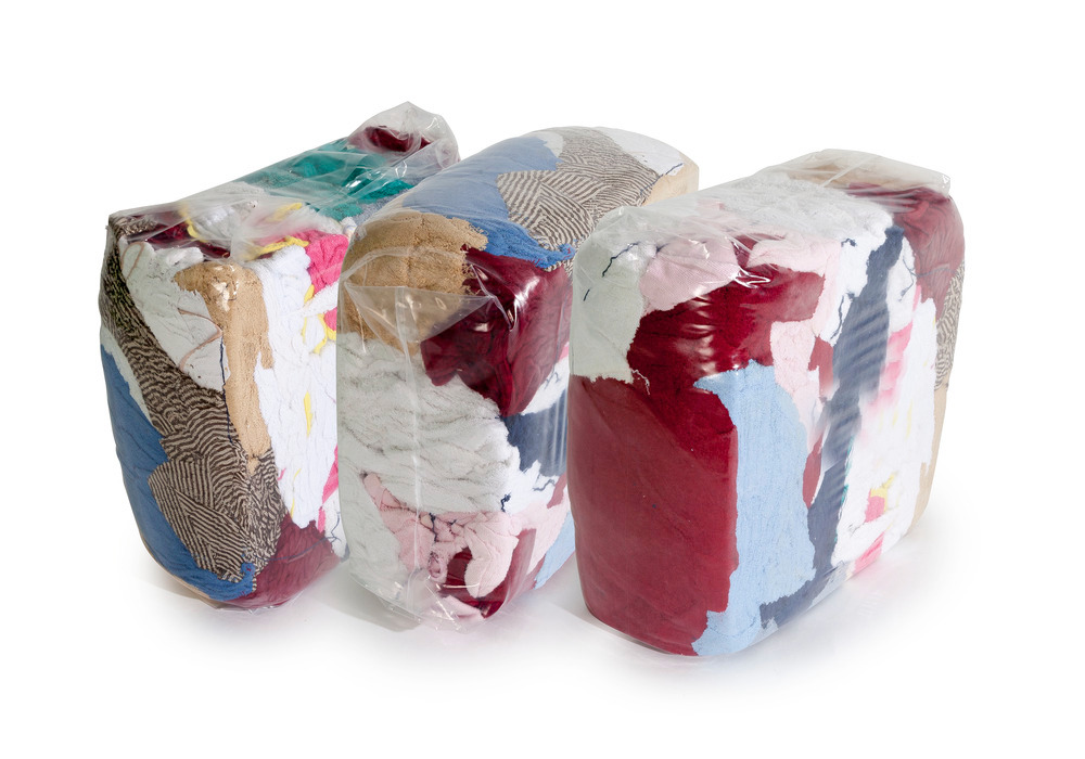 Chiffons de nettoyage en tissu éponge multicolore, 1 palette, 30 cubes pressés de 10 kg - 2